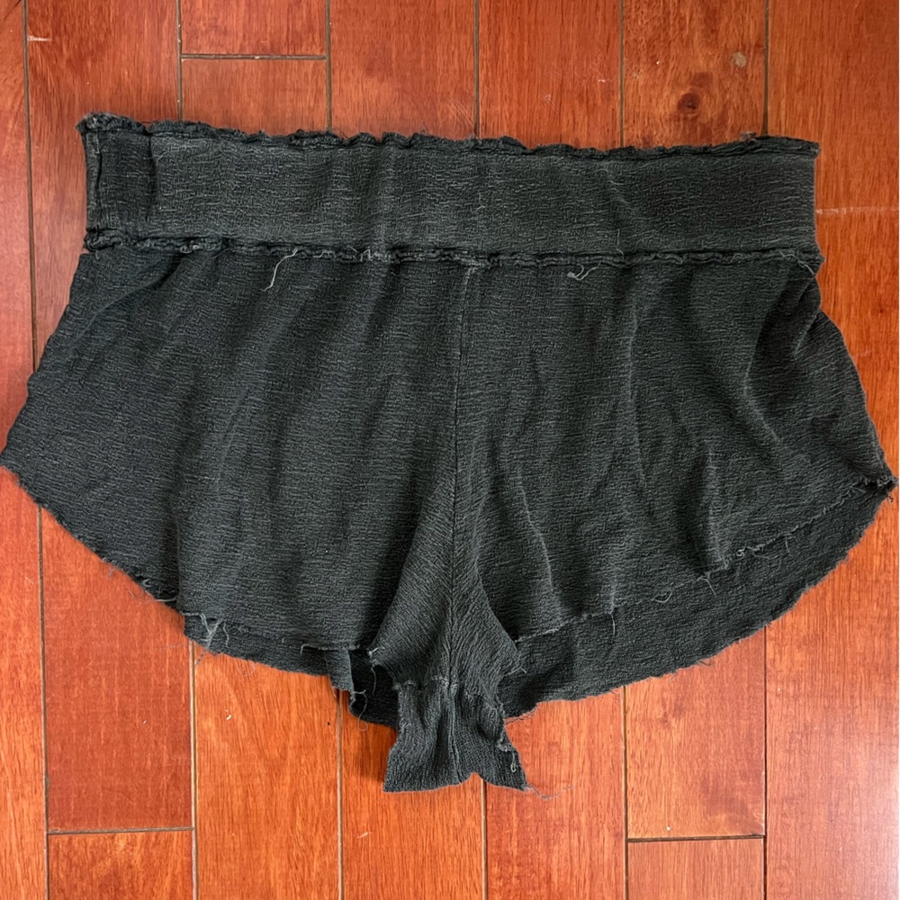 Free people, black dolphin shorts, flowy